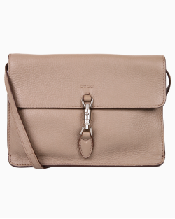 Bolsa Gucci Soft Jackie Flap Couro Cinza