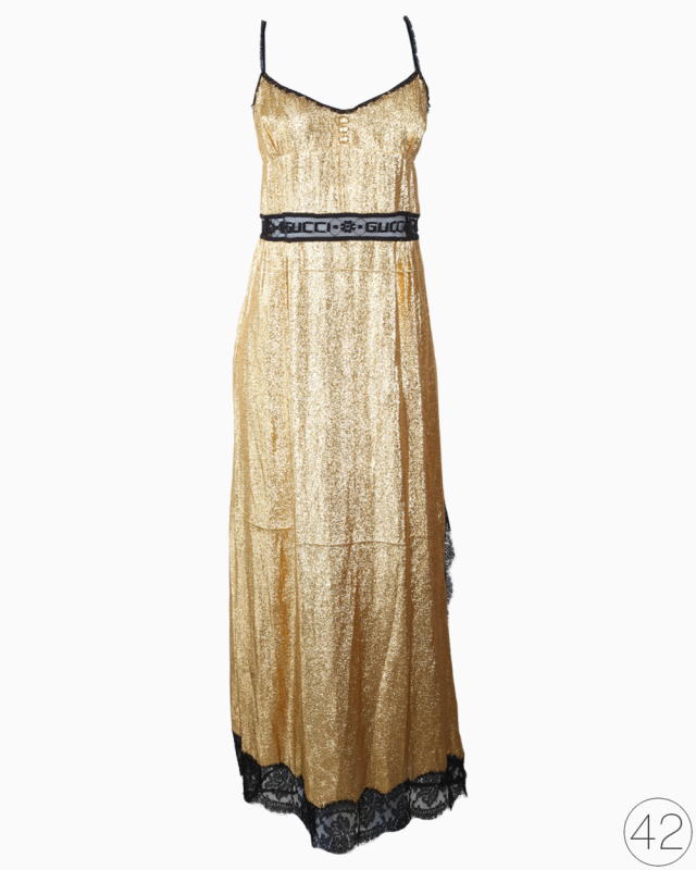 Vestido Gucci Original Sleep Dress Dourado Feminino