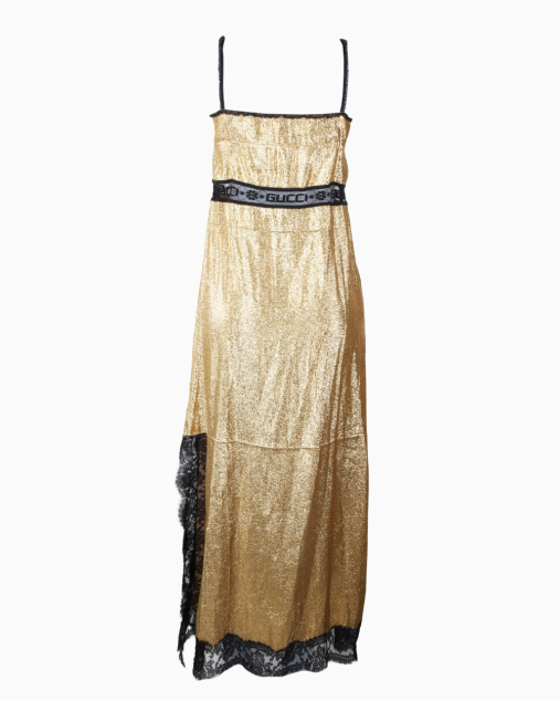 Vestido Gucci Original Sleep Dress Dourado Feminino