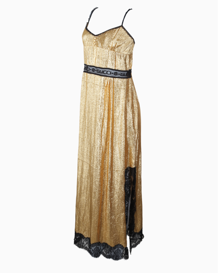 Vestido Gucci Original Sleep Dress Dourado Feminino