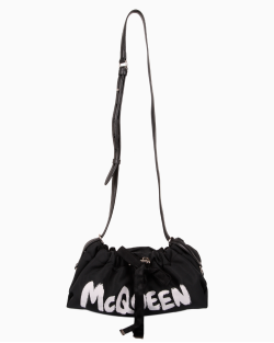 Bolsa Alexander McQueen Mini Bundle Grafitti Nylon Preta