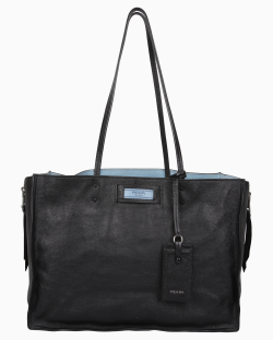 Bolsa Prada Etiquette Tote Glace Calf Preta