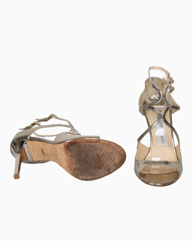 Sandália Jimmy Choo Original Lang Prateada Feminina