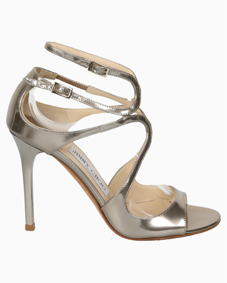 Sandália Jimmy Choo Original Lang Prateada Feminina