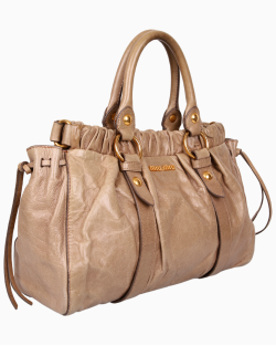 Bolsa Miu Miu Satchel Vitello Lux Cinza