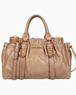 Bolsa Miu Miu Satchel Vitello Lux Cinza