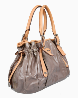 Bolsa TOD'S Vintage Coated Canvas Prata e Bege