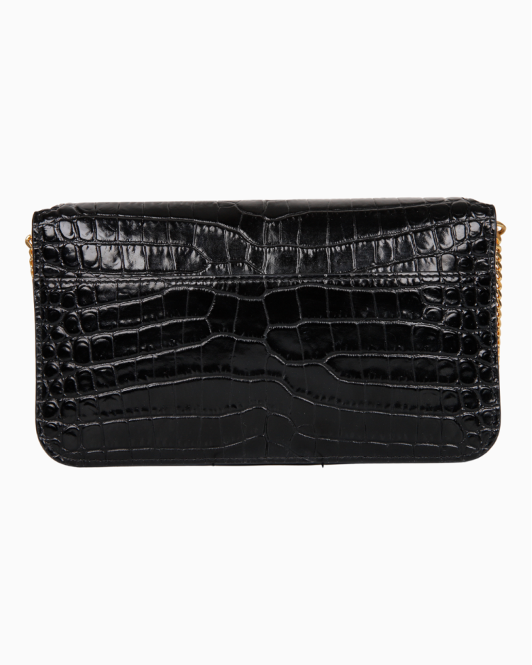 Bolsa Saint Laurent Original Cassandre Phone Holder Croco-Embossed