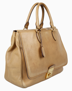 Bolsa Miu Miu Flap Pocket Tote Bege