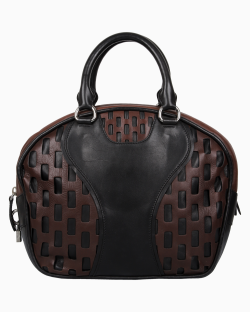 Bolsa Miu Miu Perfurated Bauletto Preta e Marrom
