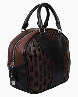 Bolsa Miu Miu Perfurated Bauletto Preta e Marrom