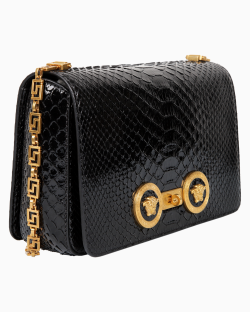 Bolsa Versace Medusa Python Embossed Preta