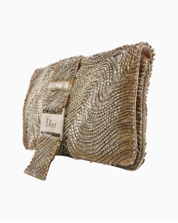 Clutch Dior Vintage Missangas Douradas