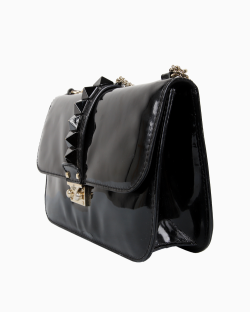Bolsa Valentino Glam Lock Verniz Preta
