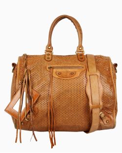 Bolsa Balenciaga Perfurated Motorcycle City Caramelo