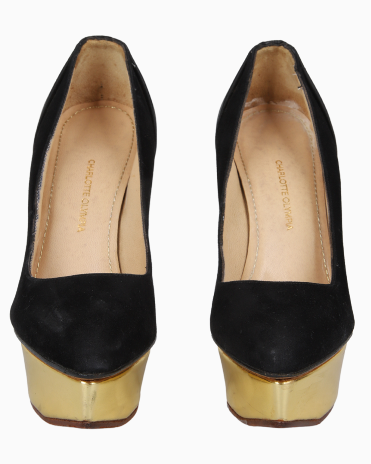 Sapato Charlotte Olympia Original Camurça Preto Feminino