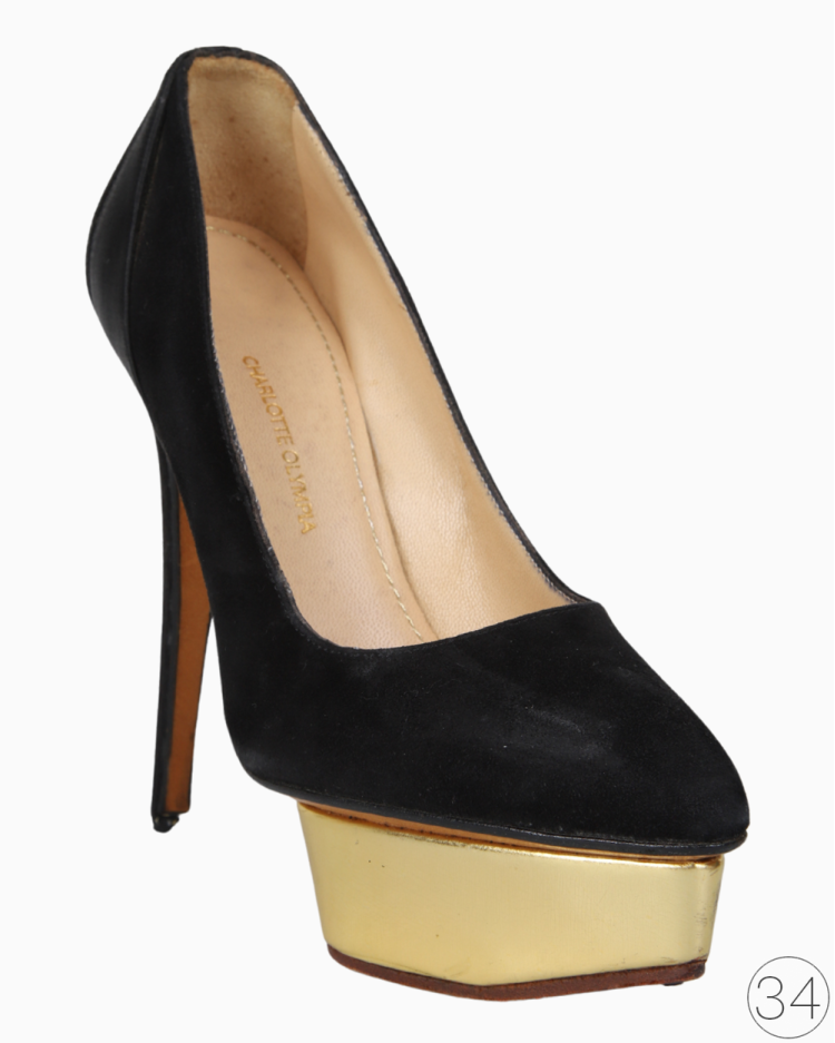 Sapato Charlotte Olympia Original Camurça Preto Feminino