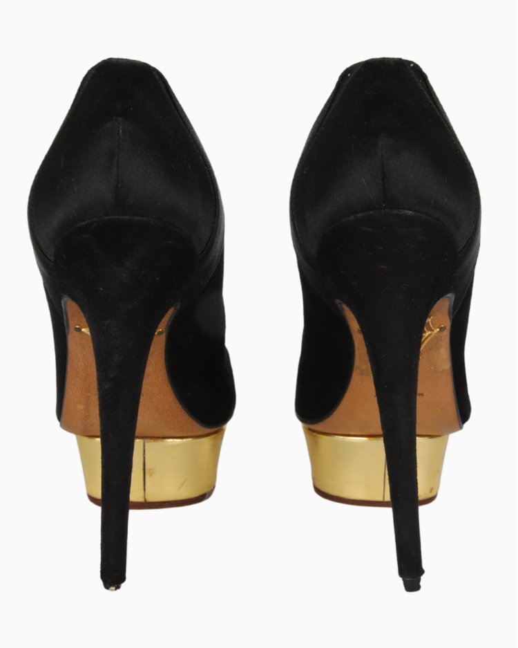 Sapato Charlotte Olympia Original Camurça Preto Feminino