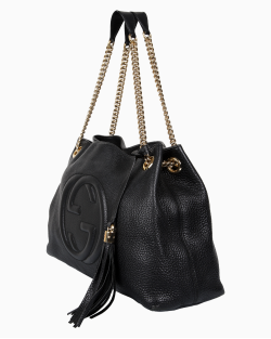 Bolsa Gucci Soho Chain Tote Preta