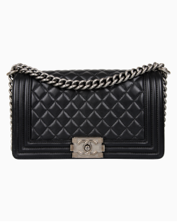Bolsa Chanel Lambskin Boy Média Preta