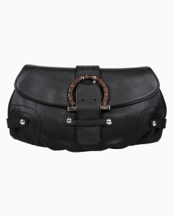 Clutch Ferragamo Couro Preta