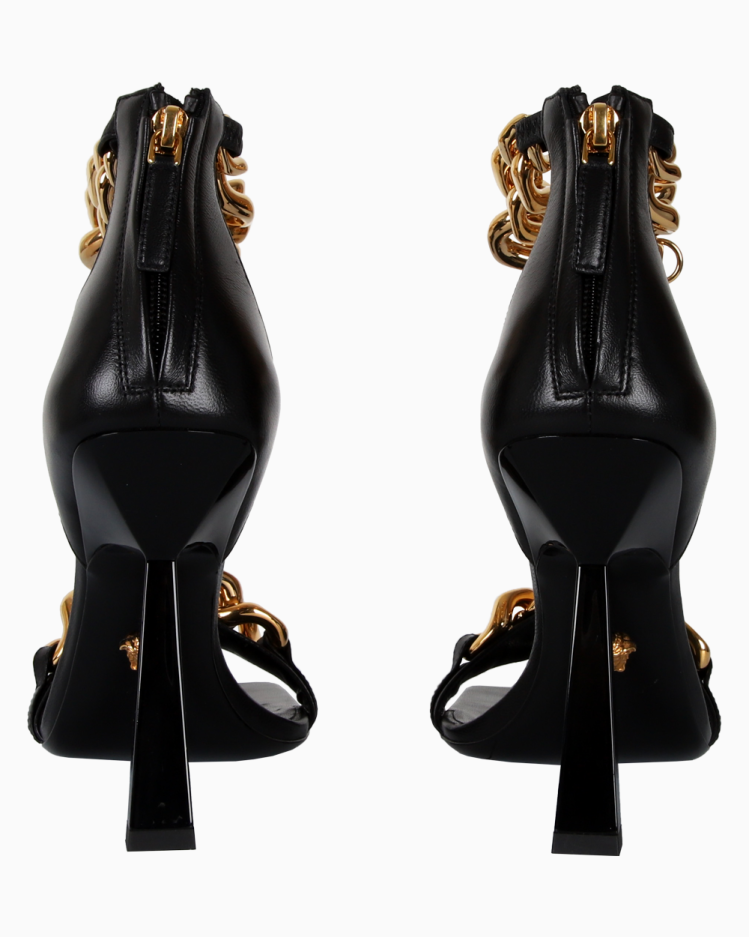 Sandália Versace Original Medusa Head Preto Feminina