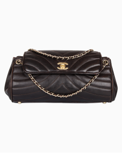 Bolsa Chanel Vintage Accordion Café