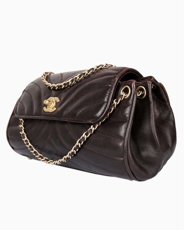 Bolsa Chanel Original Vintage Accordion Preta Feminina