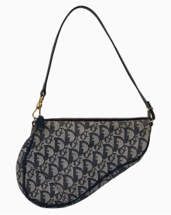 Bolsa Christian Dior Mini Saddle Monograma Azul