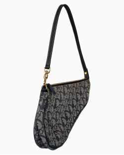 Bolsa Christian Dior Mini Saddle Monograma Azul
