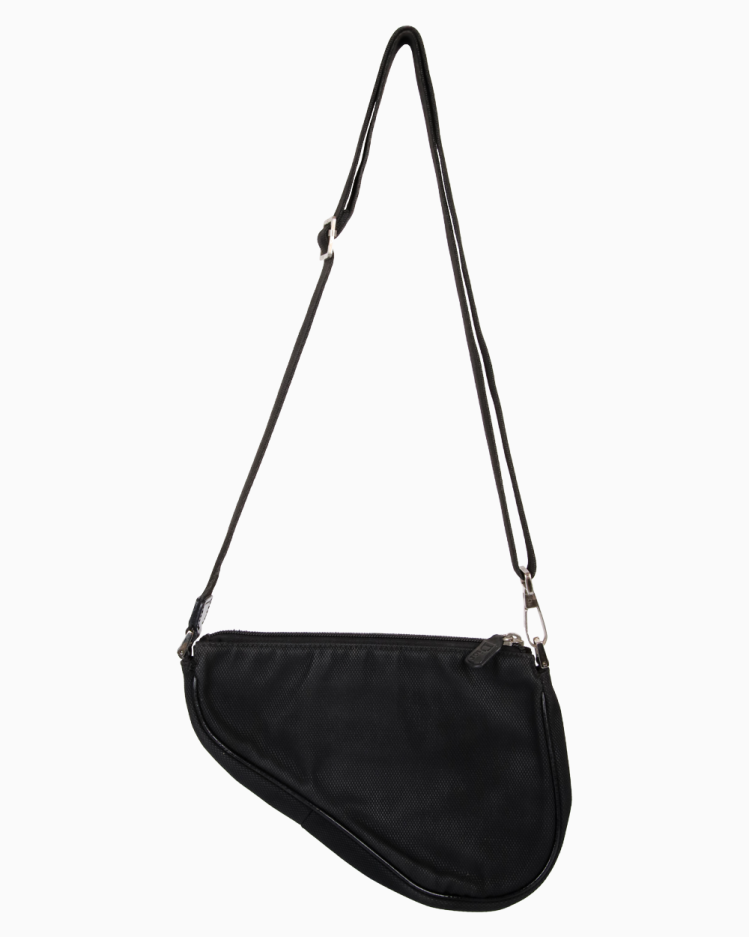 Christian Dior SADDLE ナイロンボディーバッグ Bolsa Christian Dior Saddle Original de Nylon Preta Feminino