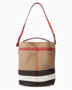 Bolsa Burberry Ashby Canvas House Check Vermelha