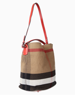 Bolsa Burberry Ashby Canvas House Check Vermelha