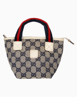 Bolsa Gucci Jacquard Infantil Monograma Azul