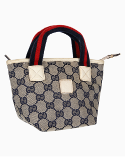 Bolsa Gucci Jacquard Infantil Monograma Azul