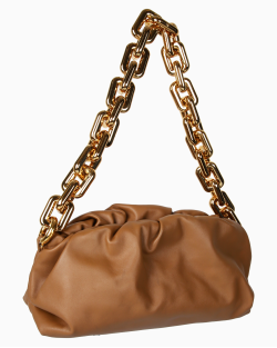 Bolsa Bottega Veneta Pouch Chain Couro Marrom