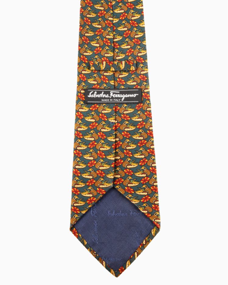 Gravata Salvatore Ferragamo Original Pato Vermelha Masculino