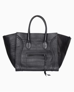 Bolsa Celine Crocodile Embossed Preta