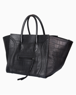 Bolsa Celine Crocodile Embossed Preta