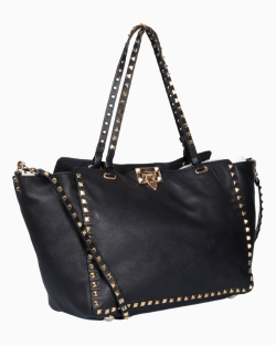 Bolsa Valentino Rockstud Couro Preto