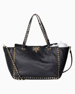 Bolsa Valentino Rockstud Couro Preto