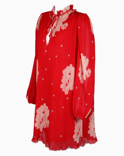 Vestido Ganni Poliéster Vermelho