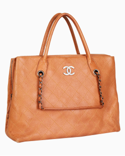 Bolsa Chanel Grained Vegetal Tote Caramelo