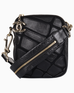 Bolsa Chanel Lambskin Jersey Scales Zíper