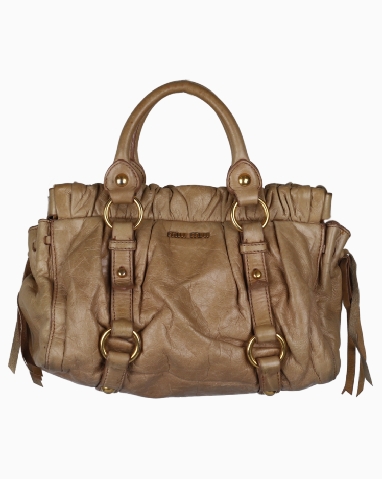 Bolsa Miu Miu Vitello Lux Bege
