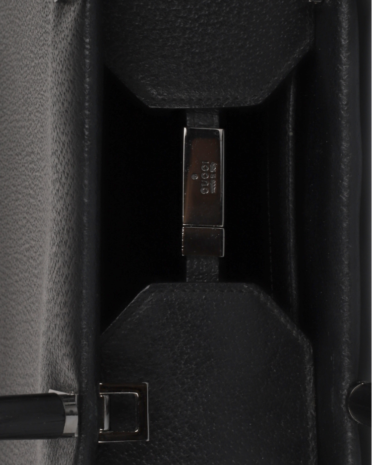 Bolsa Gucci Rígida Alça Bamboo Preta