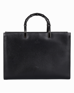 Bolsa Gucci Rígida Alça Bamboo Preta