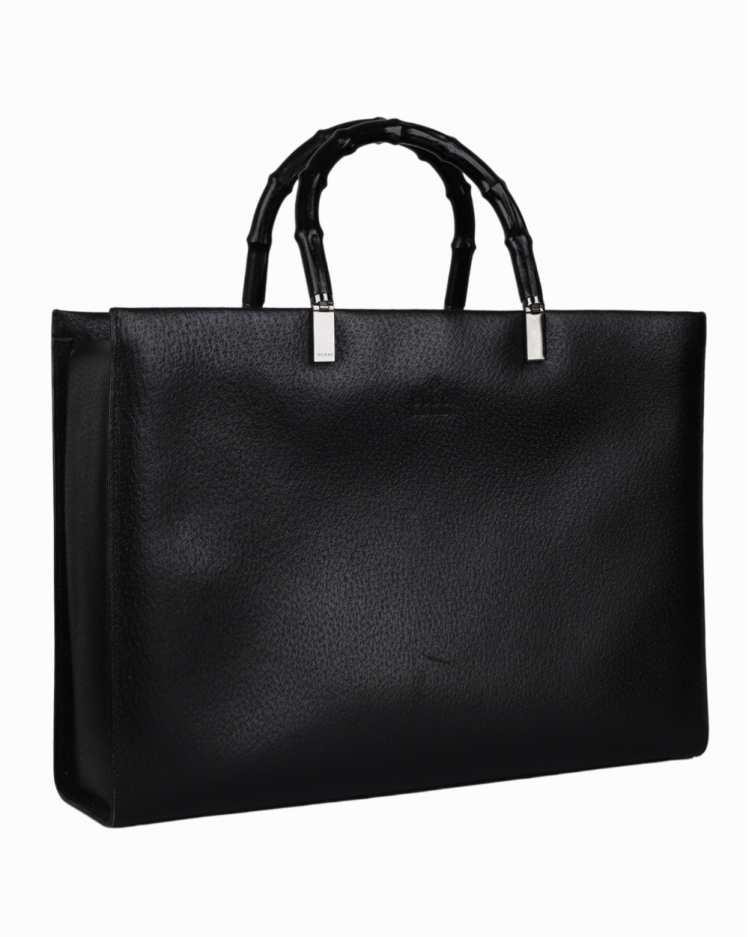 Bolsa Gucci Rígida Alça Bamboo Preta