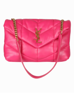 Bolsa Saint Laurent Loulou Puffer Rosa