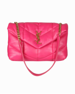 Bolsa Saint Laurent Loulou Puffer Rosa